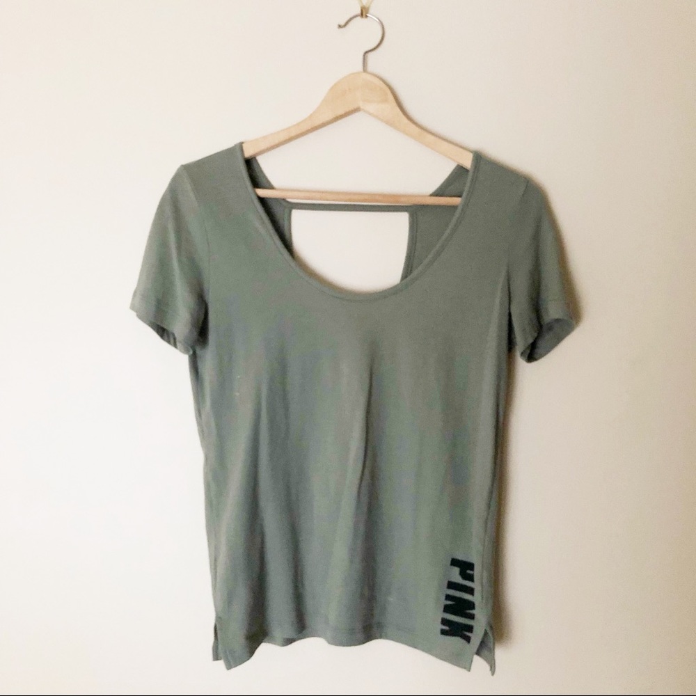 ✨🆕 PINK l Open Back Scoop Neck Tee